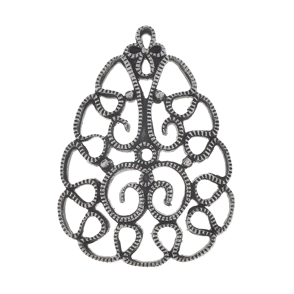 19.3x26.5mm Pear Shape metal filigree element 