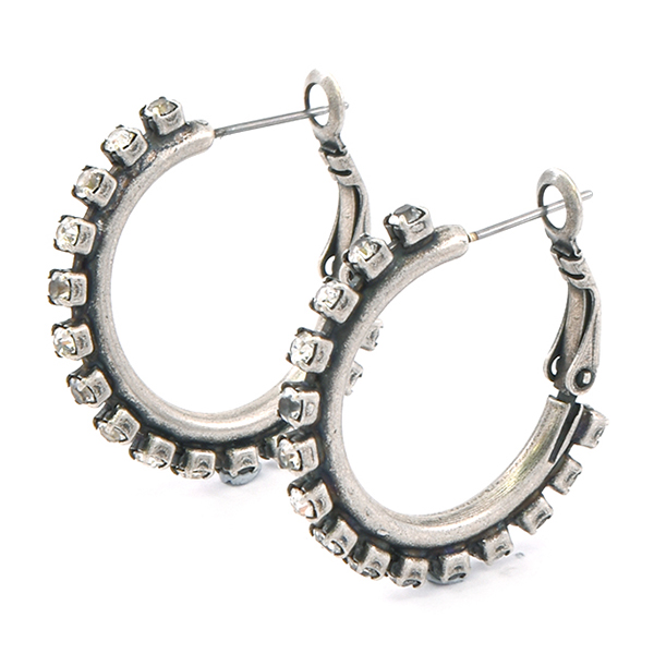 Medium Hoop Earring base with Rhinestones