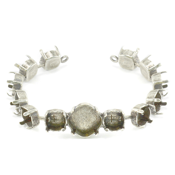 Center stone bracelet base 39ss and Square 12x12mm 