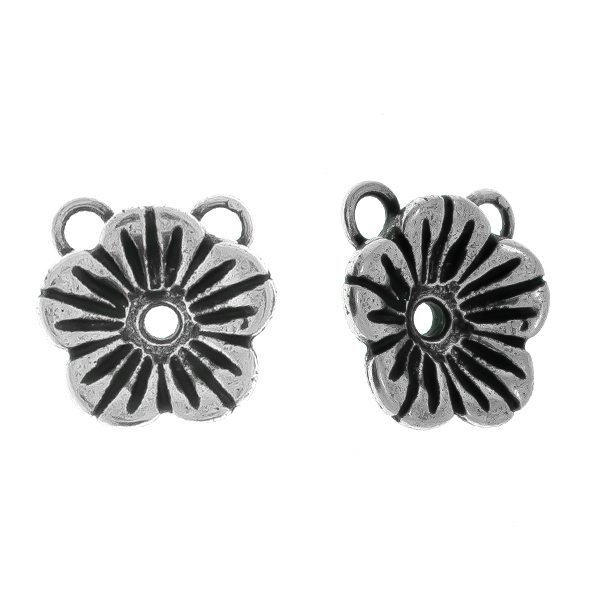 24ss Buttercup Flower metal casting Pendant base with two top loops