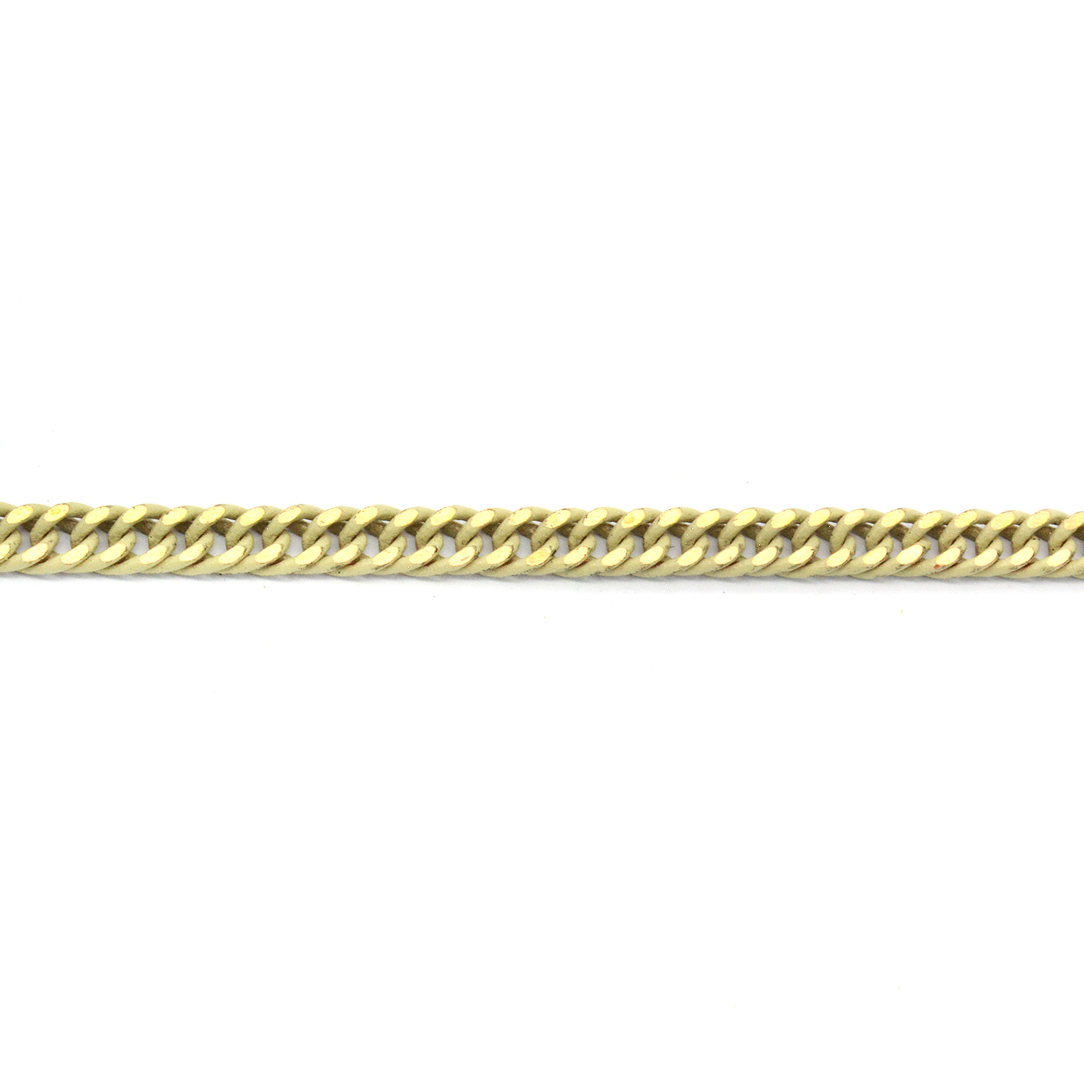 Polished Cream enamel stainless steel curb (gourmette) chain 4mm