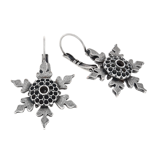 14pp, 24pp Metal casting snowflake Lever back earring bases