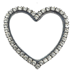 SW Rhinestones Hollow Heart Set